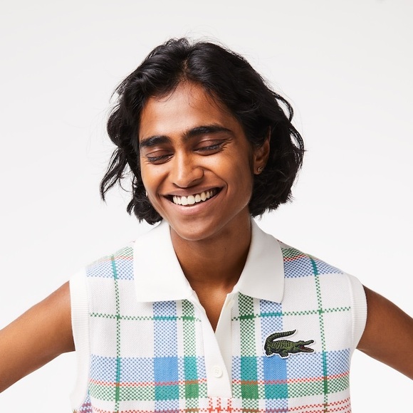 Lacoste Sleeveless Organic Cotton Check Polo - Picture 2 of 6